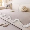 French Cream Wind Cooling Sofa Cushion  New Straight Row One-Piece Combination Sofa Seat Cushion Fixed Cover