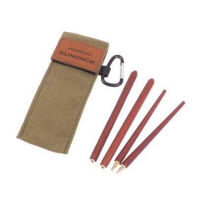 Mahogany Folding Chopsticks Outdoor Camping Picnic Travel Tableware Non-Slip Dinnerware Chopstick With Storage Bag Carabiner