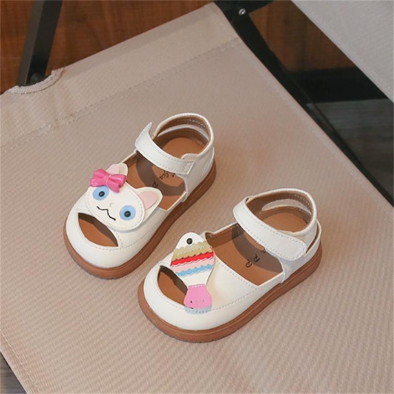 New Summer Kids Sandals For Girls Leather Cuts-out Children Sandals Cute Soft Sole Fashion Toddler Baby Shoes EU21-30 23