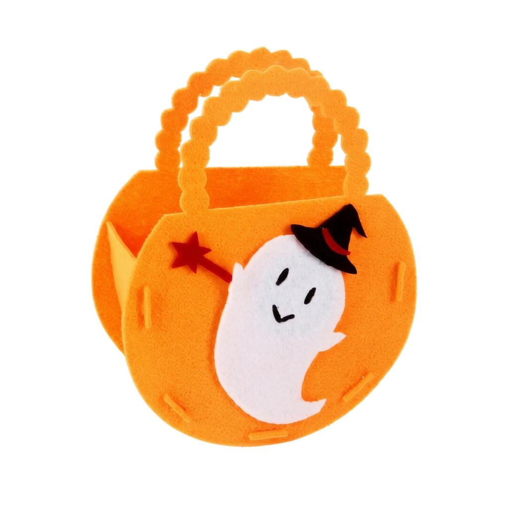 Kids Halloween Pumpkin Candy Bag Gift Bag with Handles 3D Design