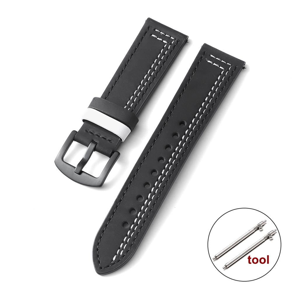 Vintage Genuine Leather Watch Strap 20mm 22mm Quick Release Hand Stitching for Men Women Wristband for Huawei Watch GT5/GT4 Belt