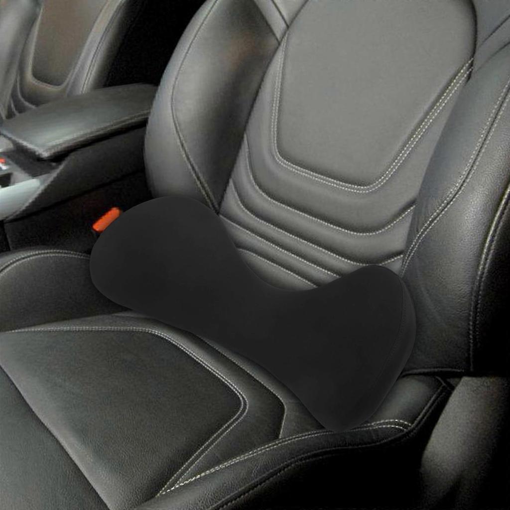 Ergonomic Black Lumbar Support Pillow for Office Chair and Car Use, Foam Cushion with Fabric Cover, 12 x 12 Inches