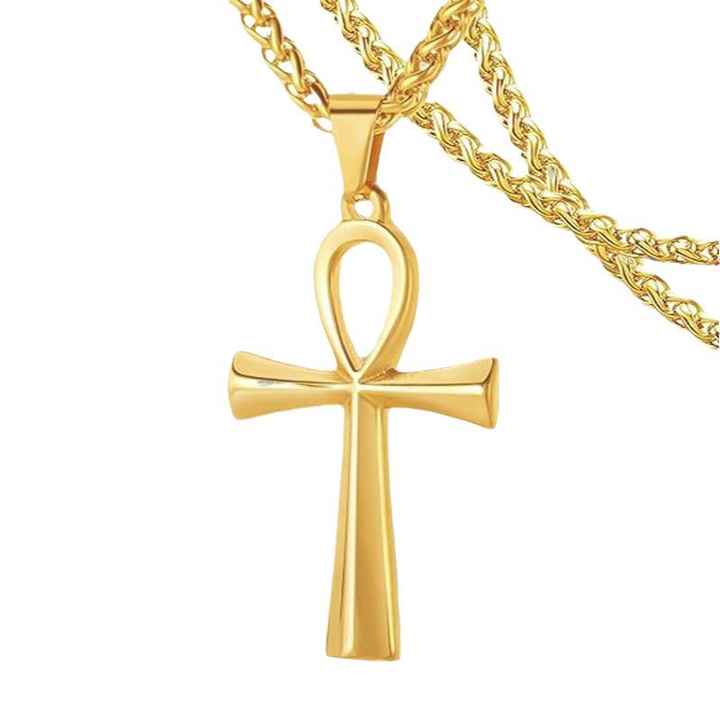 Golden Cross Unisex Titanium Steel Necklace Pendant