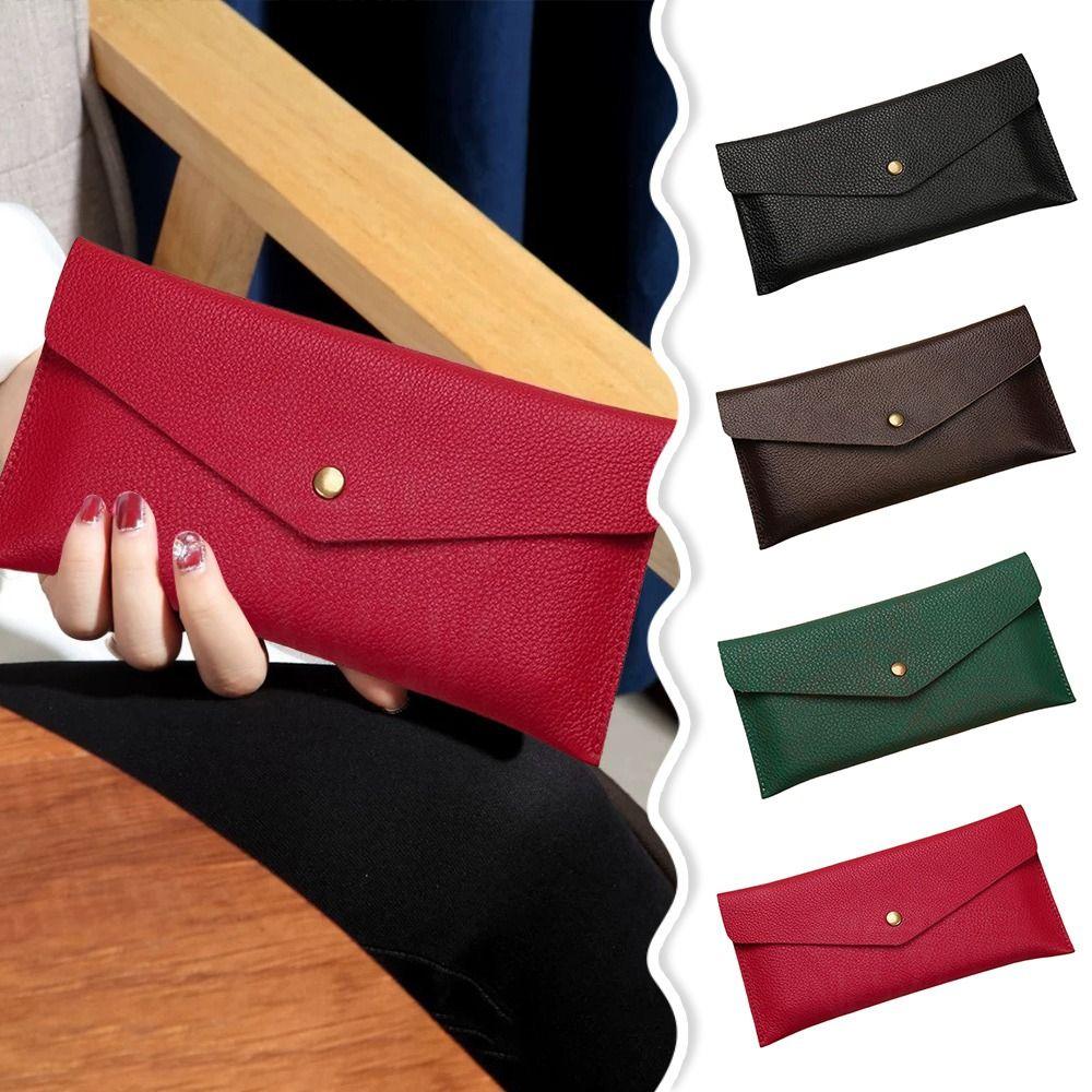 New Soft Leather Wallet One-piece PU Leather Coin Purse Large Capacity Card Holder for Cash Storage