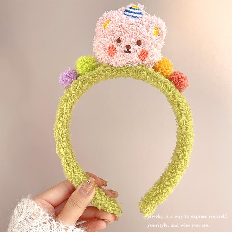 Cute Cartoon Plush Bear Hairband For Women Girls Sweet Hair Ornament Funny Headband Photo Prop Hair Hoop Lovely Hair Accessories