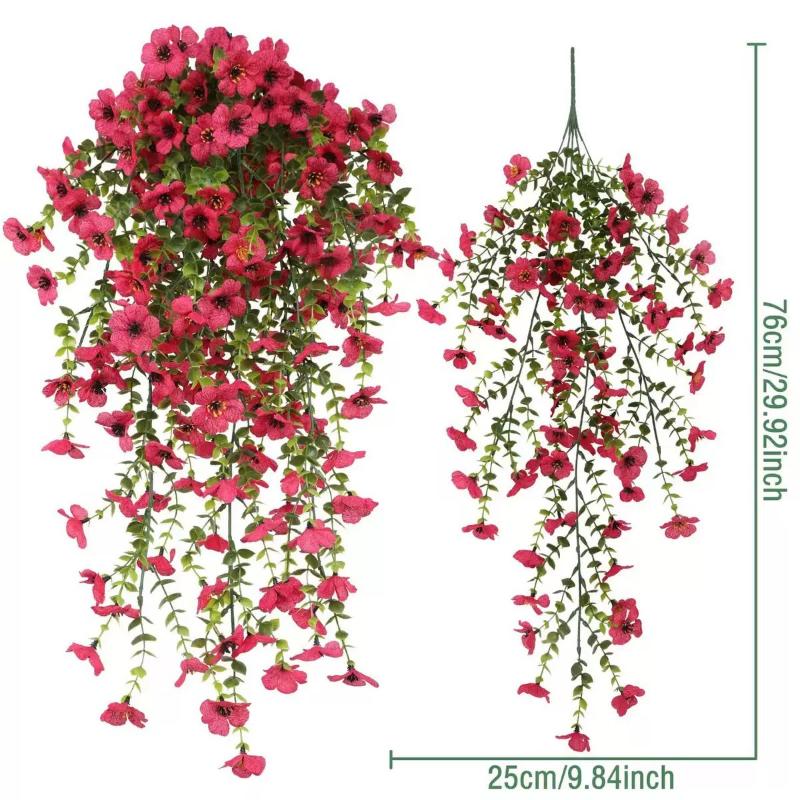 2Pcs Plastic Eucalyptus Fake Plant Decor Daisy Artificial Flowers Hanging Vines For Wedding Arch Home Garden Wall Decoration