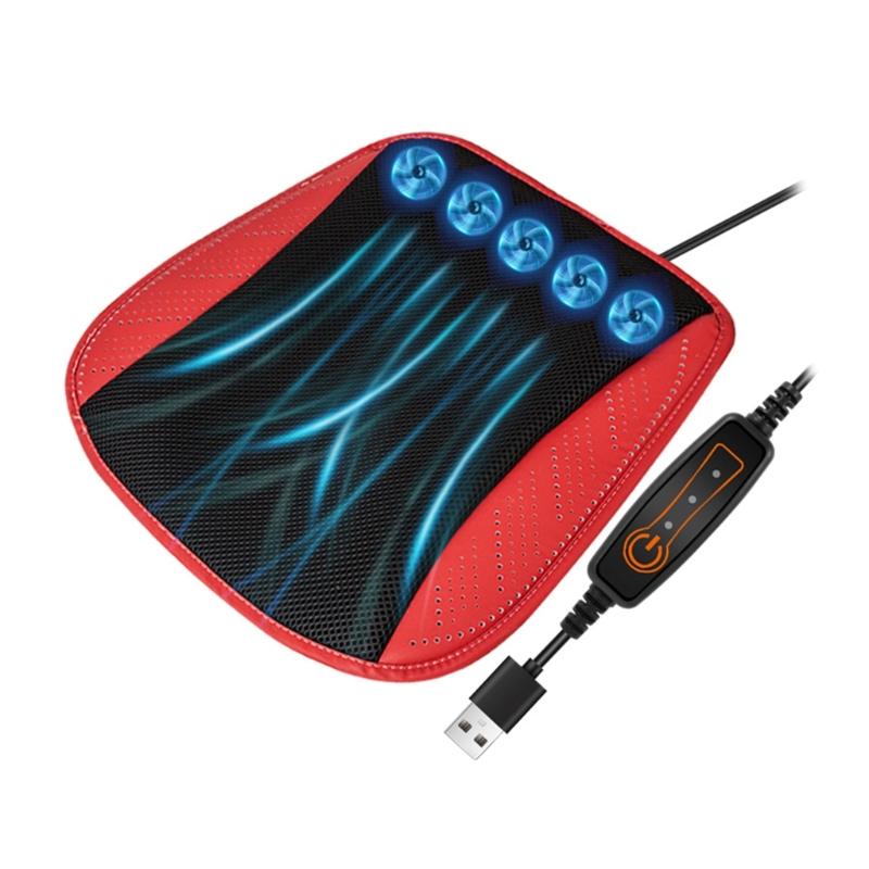 Universal Electric Ventilated Car Seat Cushion with USB Interface- Quick Cooling Three-Speed Adjustable Seat Cushion