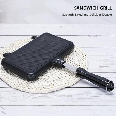 Frühstückswaffel-Backform Antihaftbeschichtet Leicht zu reinigen Bratpfanne Multifunktionale Aluminiumlegierung Beidseitig Tragbar Backzubehör