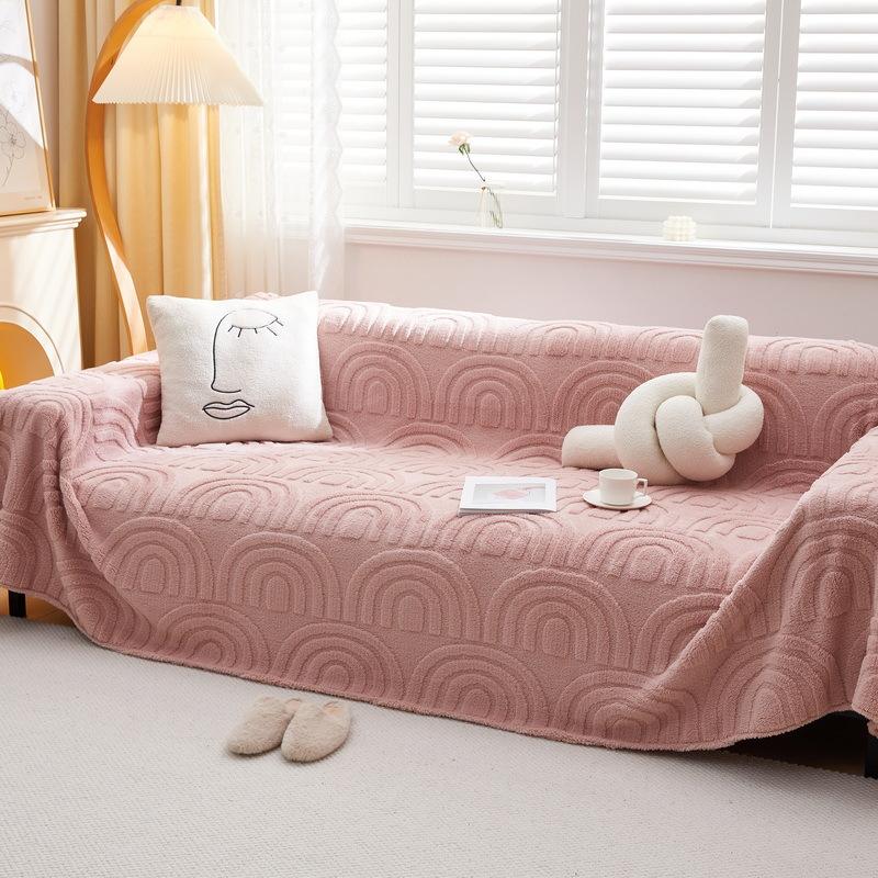 

Зимний плюшевый чехол для дивана, чехол для дивана с эффектом ласки кошки, простой современный утолщенный чехол для дивана, одеяло, все включено, полотенце для дивана 180*130cm