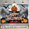 Party Backdrop Halloween Flat Banners Spooky Skeleton Pumpkin Scary Celebrations Wedding Event Backdrop Decoration Front Door Decor