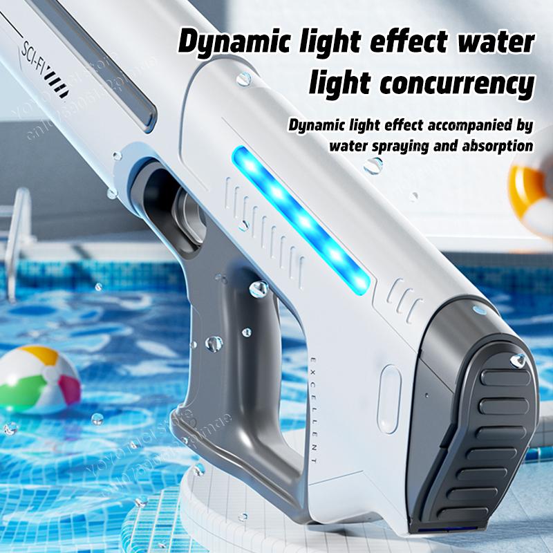 Children's Fully Automatic Water Storage Gun Large Capacity Electric Water Absorbing Toy Gun Summer Outdoor Water Toy Gift
