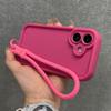 Candy Color Soft Silicone Rubber Case for iPhone 16 15 14 Plus 13 12 11 Pro Max Matte Shockproof Camera Protection Strap Cover