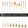20Pcs Mirror Pink Gold Flatware Cutlery Set Sainless Steel Home Dinnerware Party Fork Spoon Knife Kitchen Dinner Tableware Set