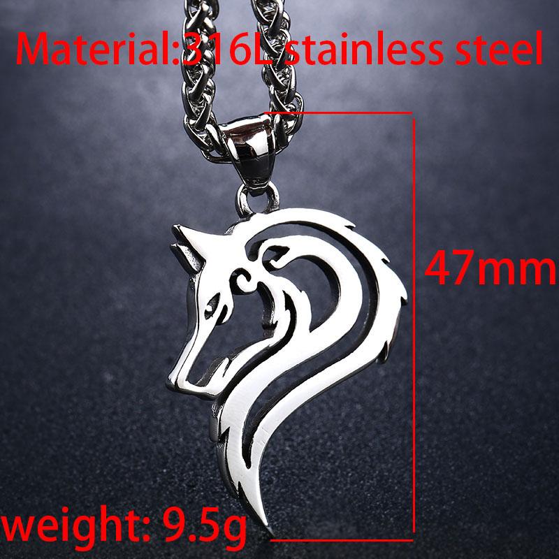 BEIER 3D 316L stainless steel new design howling wolf pendant necklace viking men celt Charm Fashion jewelry LLBP8-303P