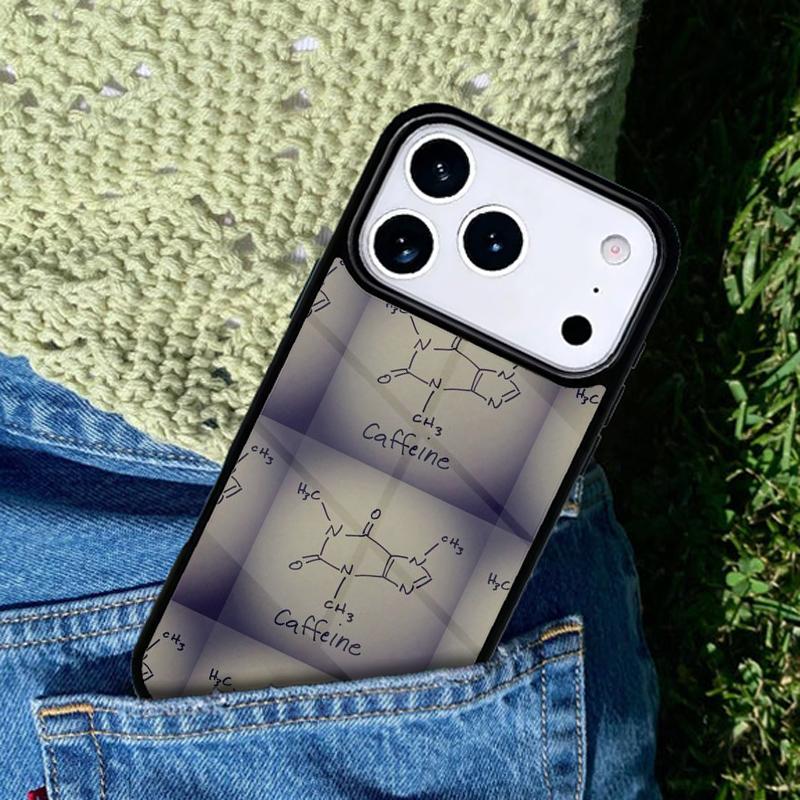 Science Chemistry Caffeine Phone Case For iPhone 17 AIR 16 Pro Max 15 14 Pro 11 12 13 Shockproof Silicone Cover