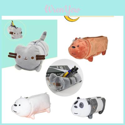Cute Plush Cat Pencil Case With Large Capacity For Students And Stationery Organization