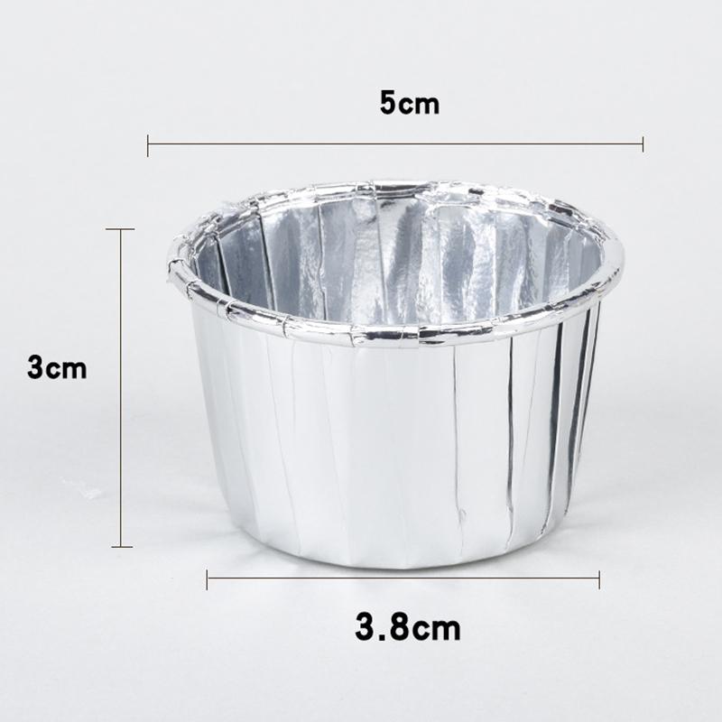 50/100pcs Aluminum Foil Cupcake Paper Cup Muffin Cupcake Liner Oilproof Cupcake Liner Baking Cup Paper Cups Kitchen Accessories