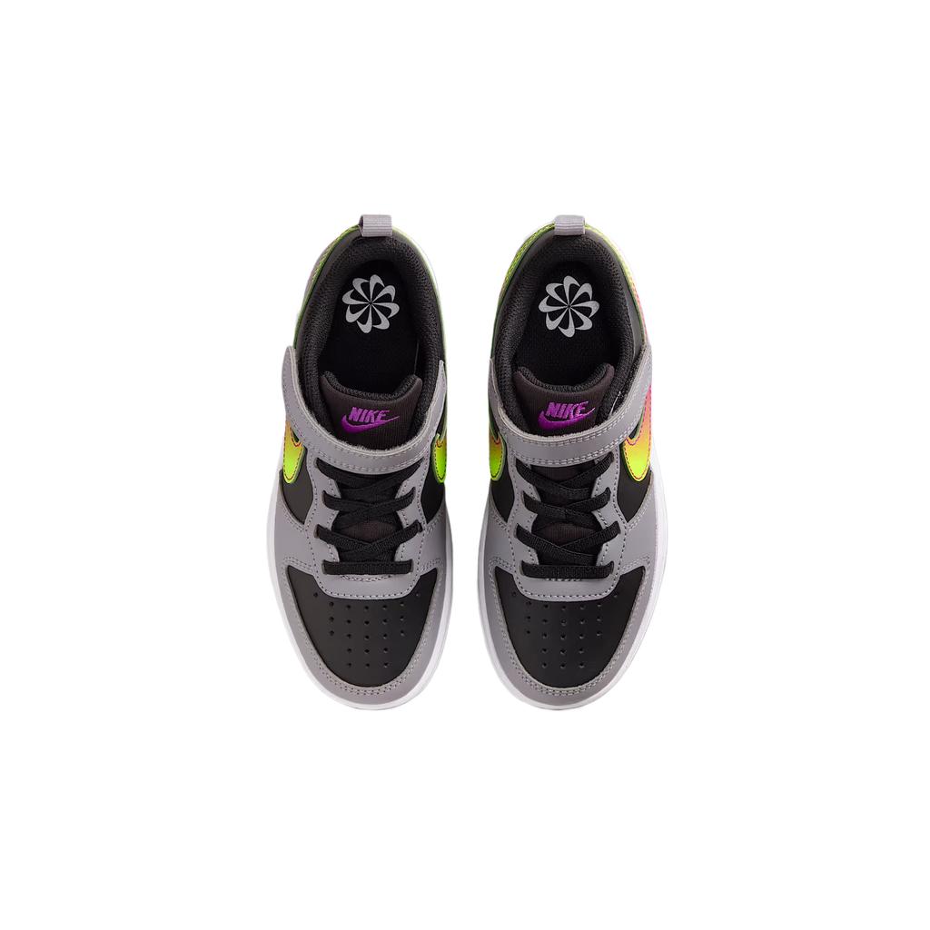 Nike Court Borough Synthetic Leather Color Block Comfortable Trendy Kids Sneakers Kids Sneakers Black Gray IO6966-001