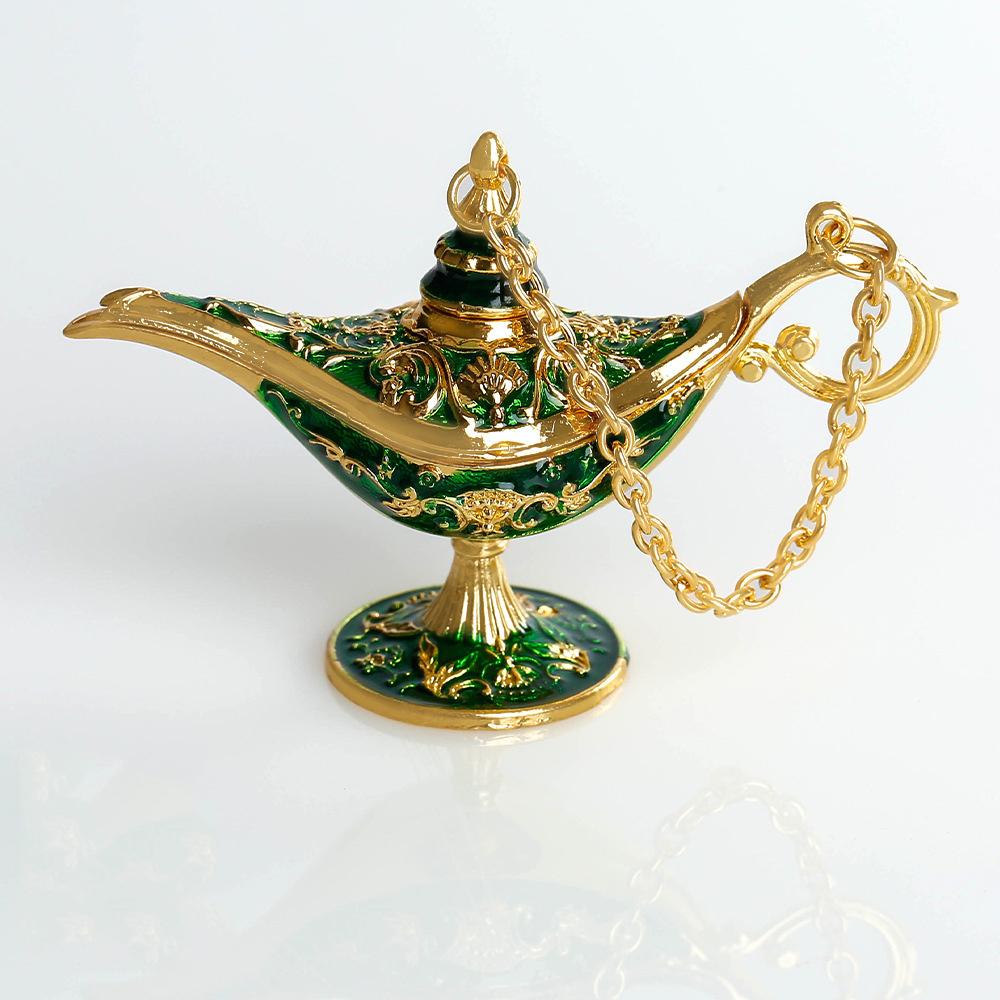 Metal Trumpet Aladdin Magic Lamps Imitation Classical Handicraft Decoration Creative Decor Props Wishing Lamp Gift