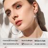 Trendy 2021 Silver Needle Earrings - Korean Style, Large Round Hoop, Bamboo Section