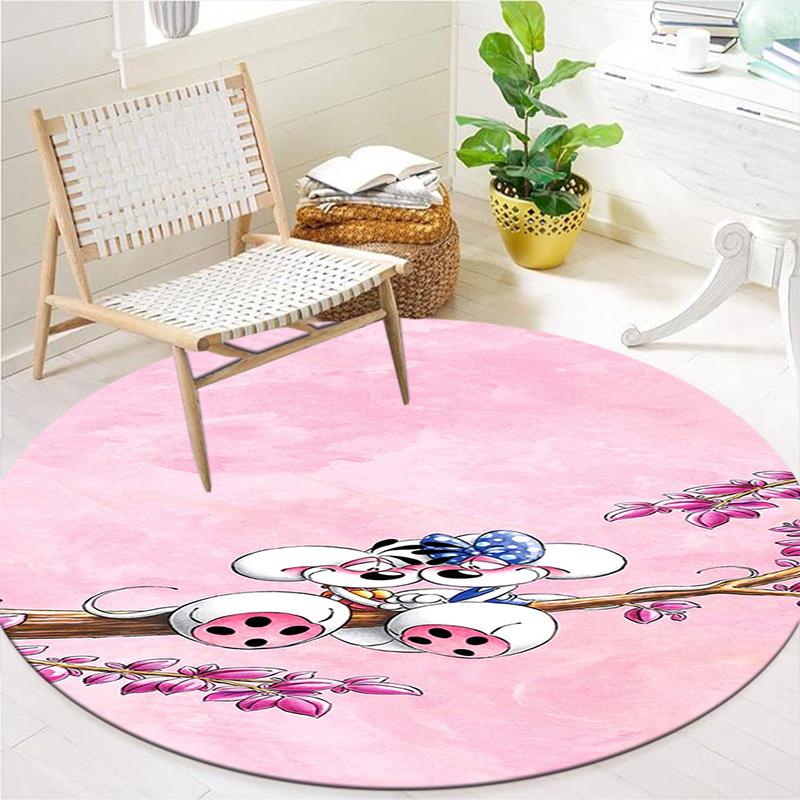 Diddl Round Area Rug,Carpet Rug for Living Room Bedroom Sofa Playroom Decor,Non-slip Floor Mat