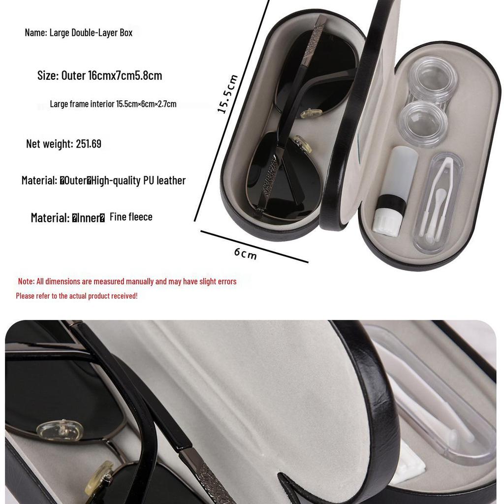 FZ017 Mittelgroßer Doppelschichtiger Kontaktlinsen- & Brillenbehälter