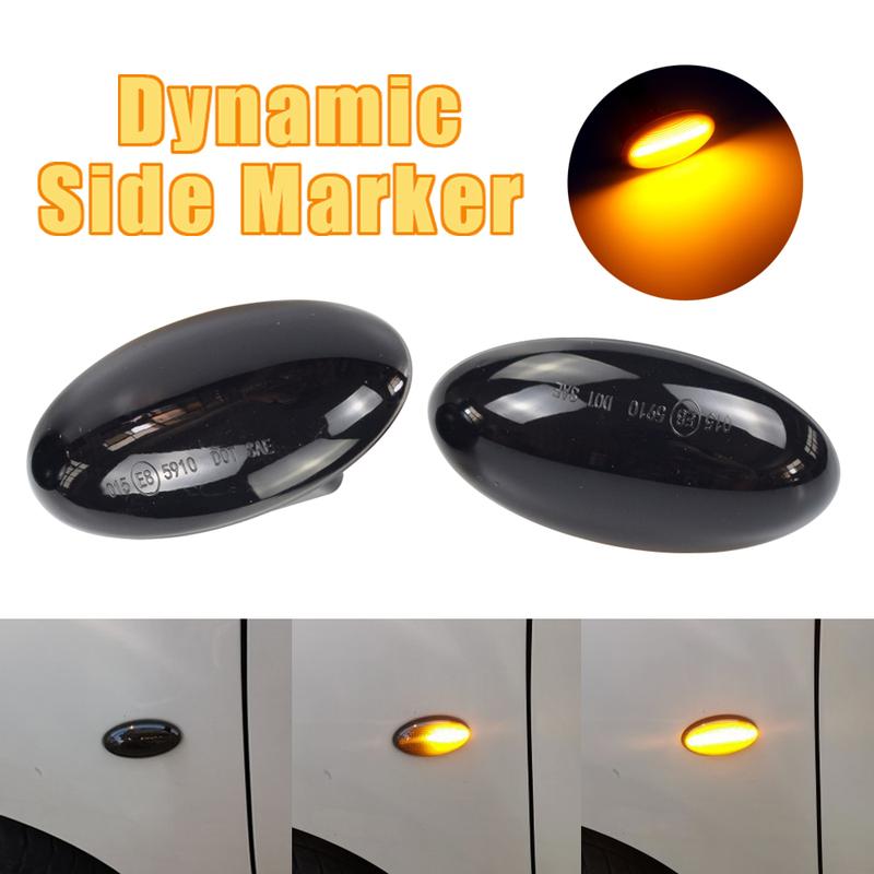 For Peugeot 307 206 407 107 607 Citroen C1 C2 C3 C5 LED Dynamic Turn Signal Light Flowing Water Side Marker Indicator Light