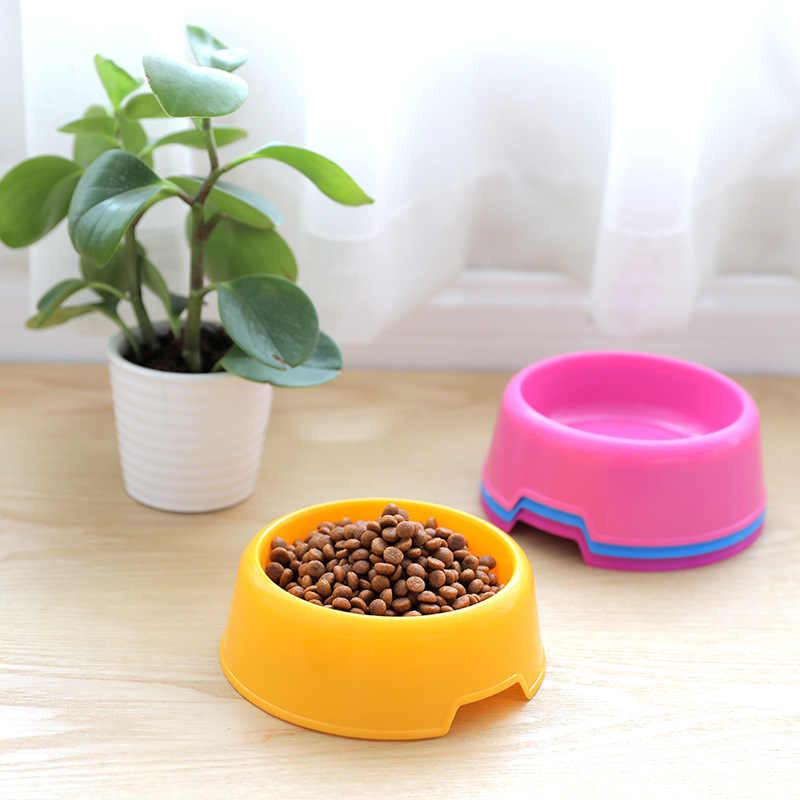 Bol Rond en Plastique pour Animaux de Compagnie Couleurs Bonbon Antidérapant Chien Chat Aliment Eau Abreuvoir Anti-Renversement Accessoires pour Animaux MIT