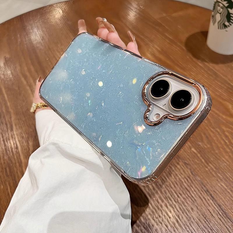 

Чехол с узором ракушки и блестками Fairy Dream для iPhone16ProMax Apple 15, чехол с улучщенной защитой сенсора iPhone12promax