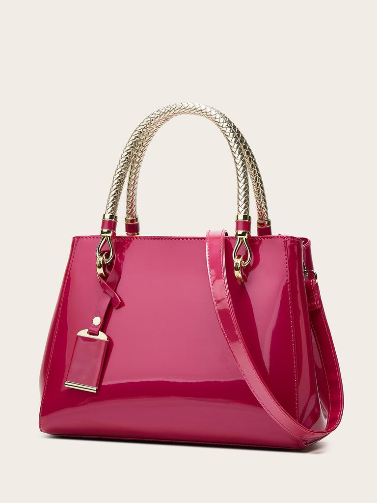 Women's bag new women's premium red patent leather handbag large capacity tote bag Guangzhou