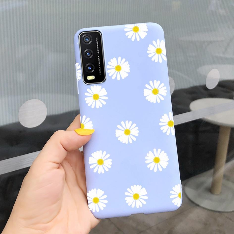 For Vivo Y20 Y20i 2021 Case Silicone Fashion Daisy Sunflower Floral Soft Phone Cover For Vivo V2029 V2027 V2032 Y 20 Y 20i Coque