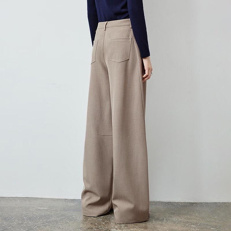 Women's Draped Wide-Leg Suit Pants