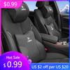 WKRR2 2025 Hot Car Seat Headrest Neck Support Embroidered Memory Foam Lumbar Cushion For M X1 X3 X5 X6 X7 E30 E90 M3 E84 E83 F25 E