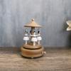 Handmade Wooden Rotating Music Box - Creative Christmas Gift, Desktop Decorative Craft with Musical Mechanism