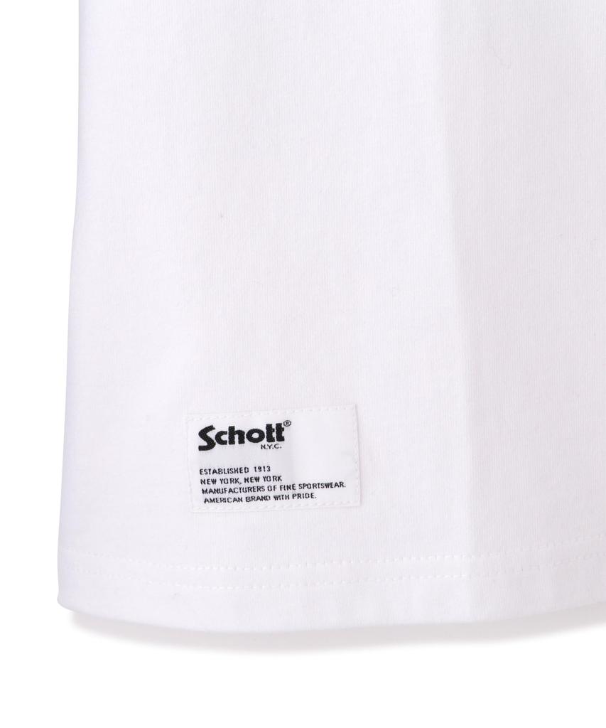 Schott Leather Pocket Diamond Studs T-Shirt, Men's, Size M, 030, White, 782-4234002