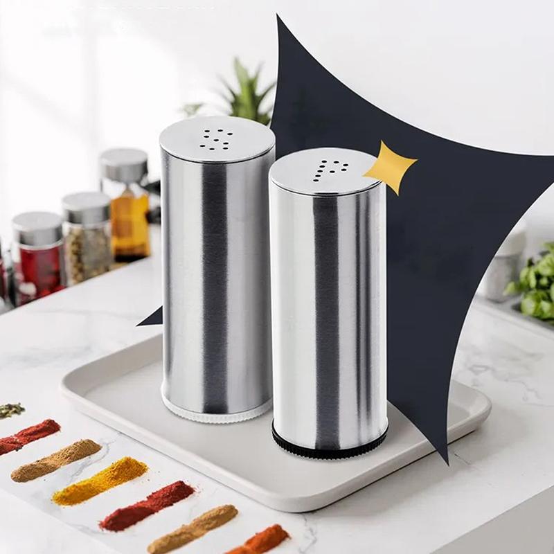2Pcs Spice Shaker Set For Kitchen Home Use Fine Mesh Salt Shaker Pepper Dispenser Portable Condiment Container Easy Control