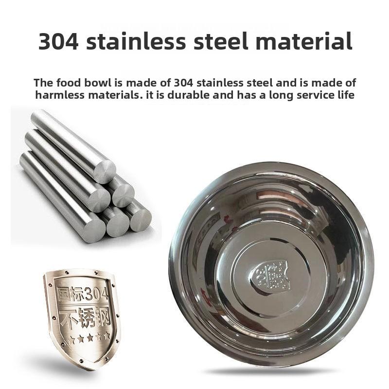 Stainless Steel Dog Food Bowl Fix Prevent Knocked Over Double-bowl Protection Neck Easy Clean Pet Feeding Products Accessories
