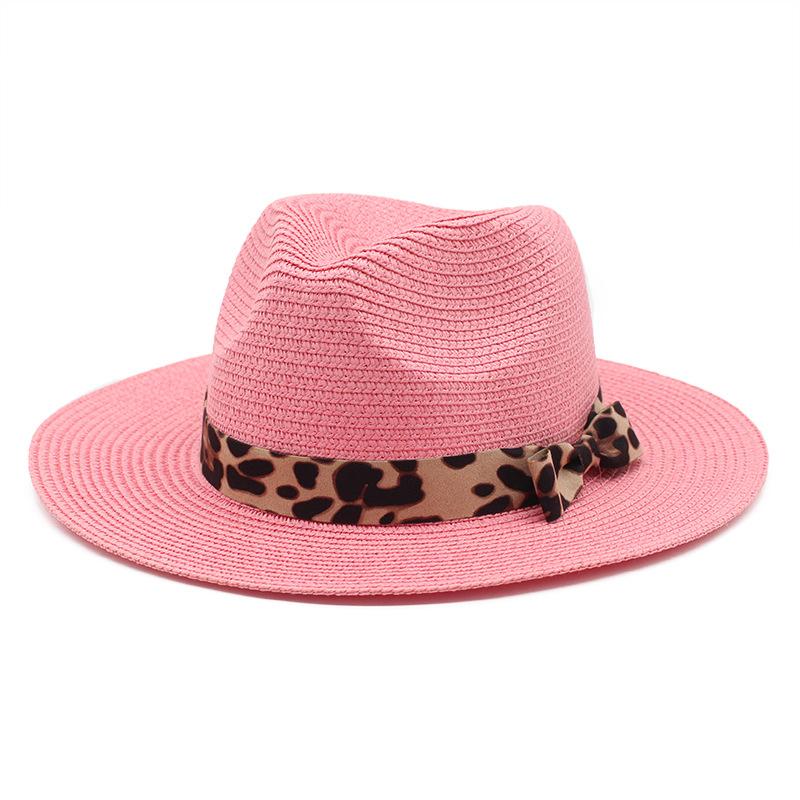 Spring/Summer Panama Hat Yellow Belt Accessories Straw Top Hat Beach Breathable Casual Jazz Hat Straw Hat