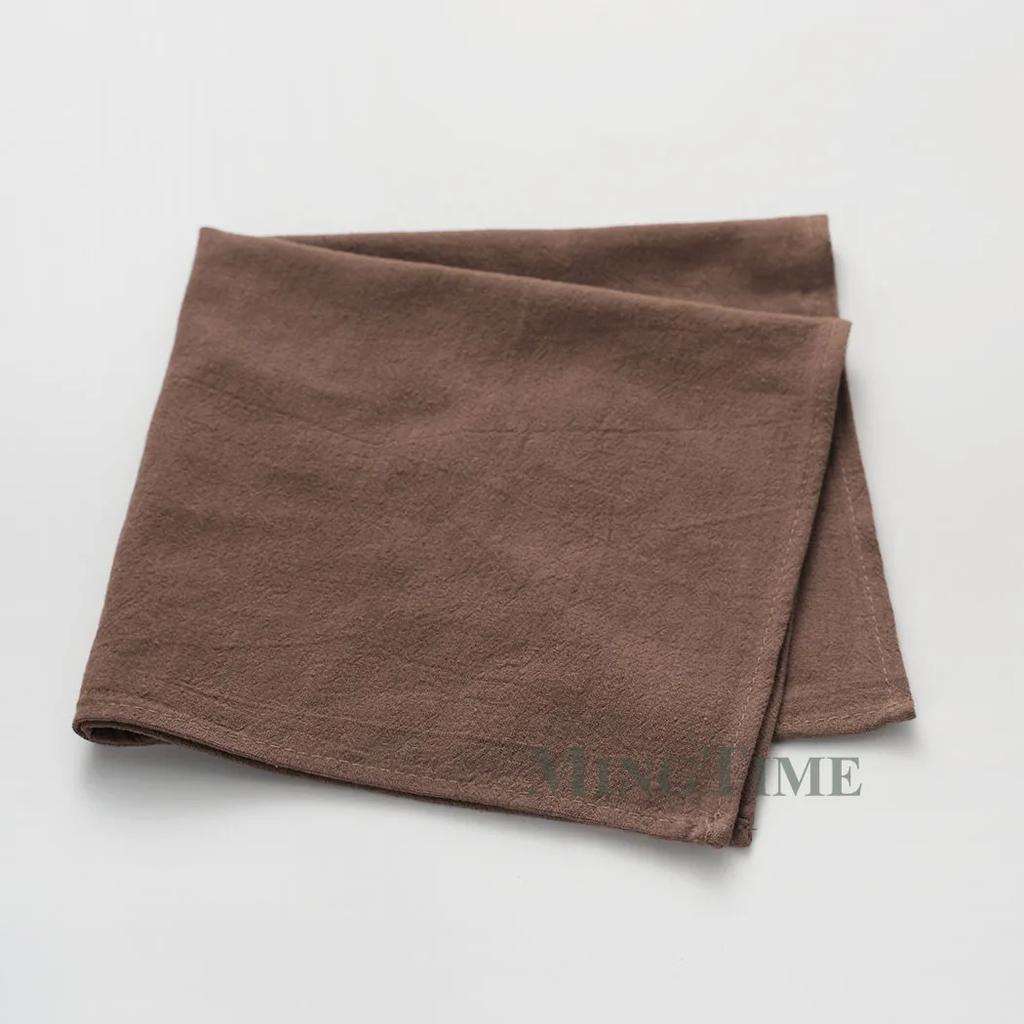 12 Pack 40x40cm Washed Cotton Napkins Soft Plain Table Linens Wedding Christmas Decor Reusable Placemats Party Dining