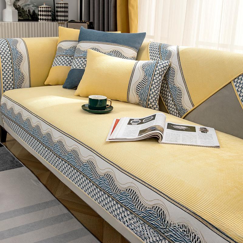 Nordic Einfache Sofa Kissen Vier Jahreszeiten Universal Nicht-Slip Sofa Abdeckung Chenille Licht Luxus Kissen Rückenlehne Handtuch