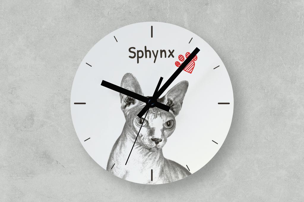 Sphynx – Wall clock with a cat, shelf clock with a print | Art-Dog