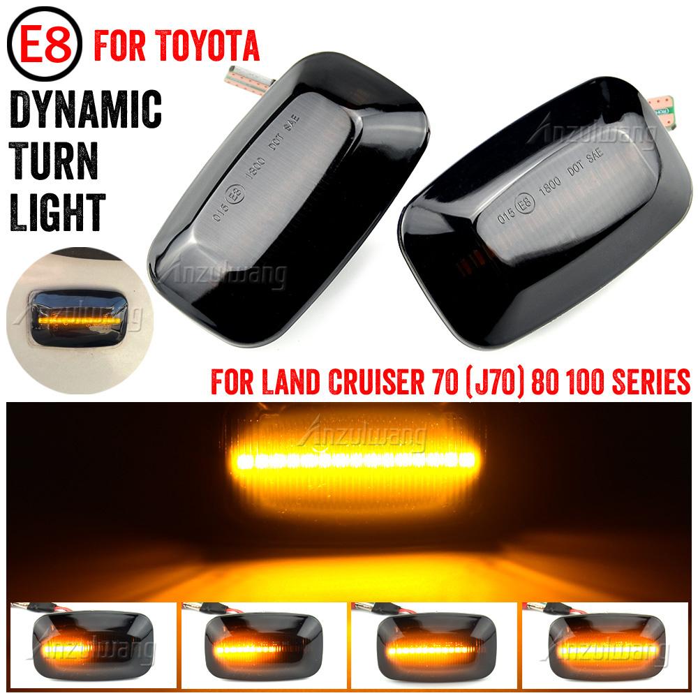 

Side Marker Lights Dynamic LED Turn Signal Lamp Indicator For Toyota Landcruiser Land cruiser 70 80 100 Series димчастий чорний колір
