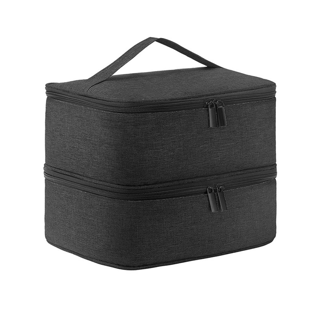 

Портативная двухслойная сумка для хранения лаков для ногтей, 30 отделений, органайзер для эфирных масел, косметики, набора для ухода за ногтями, инструментов чёрный