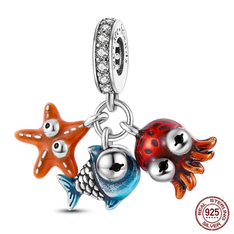 Copper Red Color Collection Heart Shape Charm Bead Charms Bead Charms Suitcase Pendant Compatible With Authentic Bracelets Lucky Jewellery Gifts
