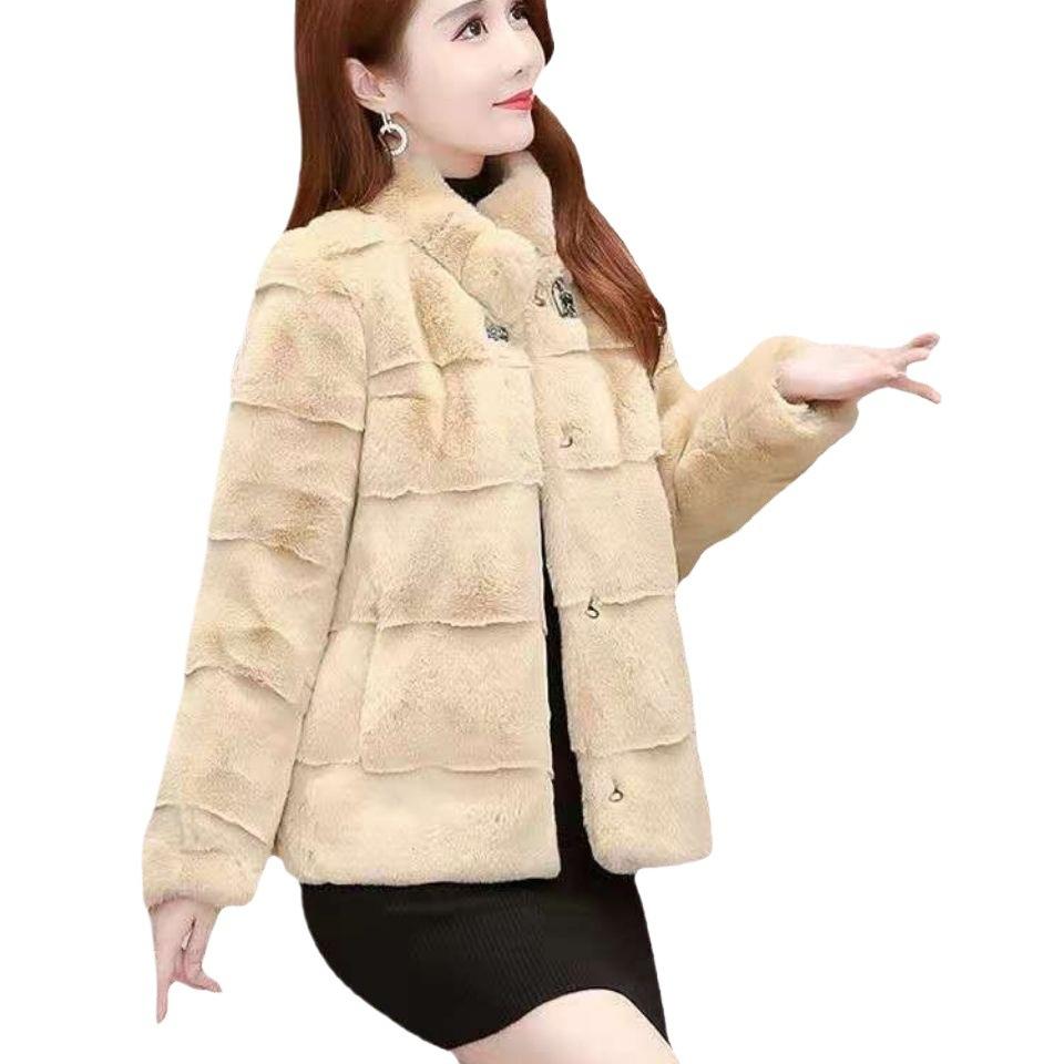 Imitation mink velvet coat women's short thickened small coat imitation Danish mink autumn and winter new