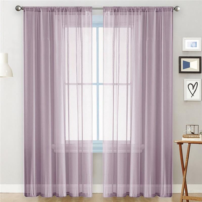 Schlafzimmer Unifarbene Doppelstrang-Triton-Vorhänge, Wohnzimmer Gaze-Vorhänge, Halbschatten-Atmosphäre, Dünne Fensterrollos