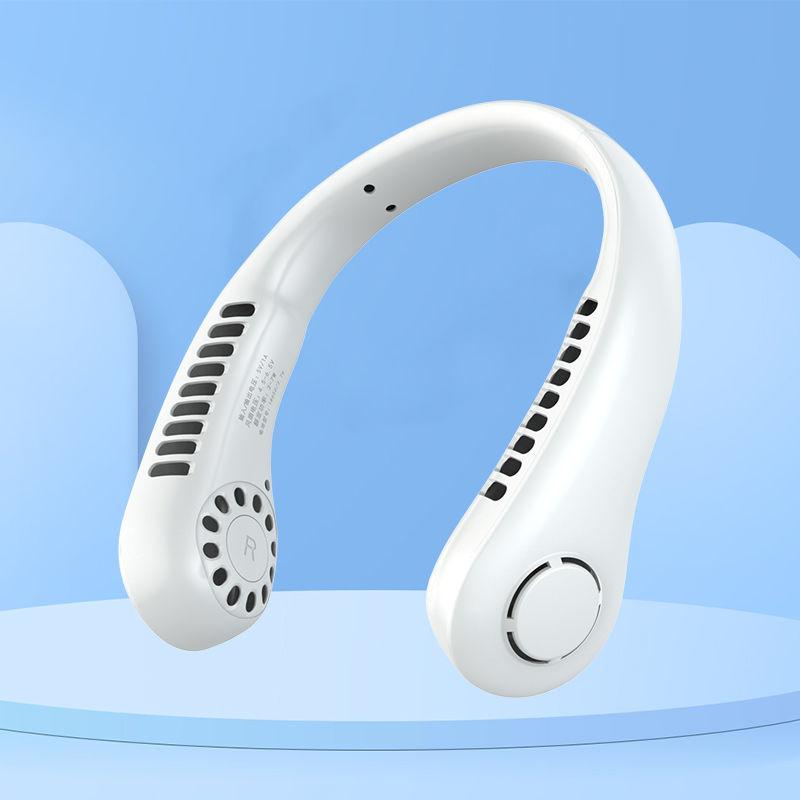 

Подвесной вентилятор без листьев для ленивых людей, удобный мини-портативный вентилятор для ежедневного использования, вентилятор для летних видов спорта на открытом воздухе electric fan белый