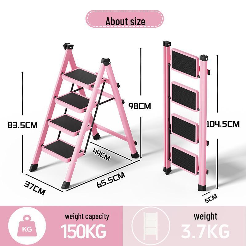 Folding Small Indoor Ladder: Multi-functional A-frame with Non-slip Steps, 2 or 3 Steps