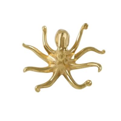 Gold Color Shell Fish Brass Handle Luxury Retro Cabinet Door Knobs Furniture Hardware Single Hole Wardrobe Drawer Pulls Window