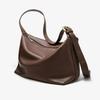 SMTING Crossbody Bag, Cowhide Tote Bag, Large Capacity, Shoulder Bag, Commute, Coffee Color, Small Size